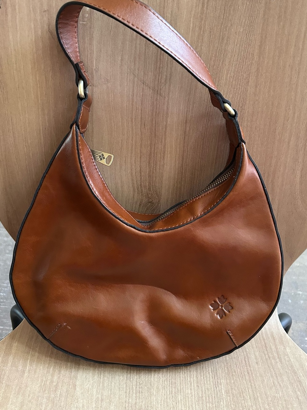 Classic Brown Leather Hobo Bag Patricia Nash